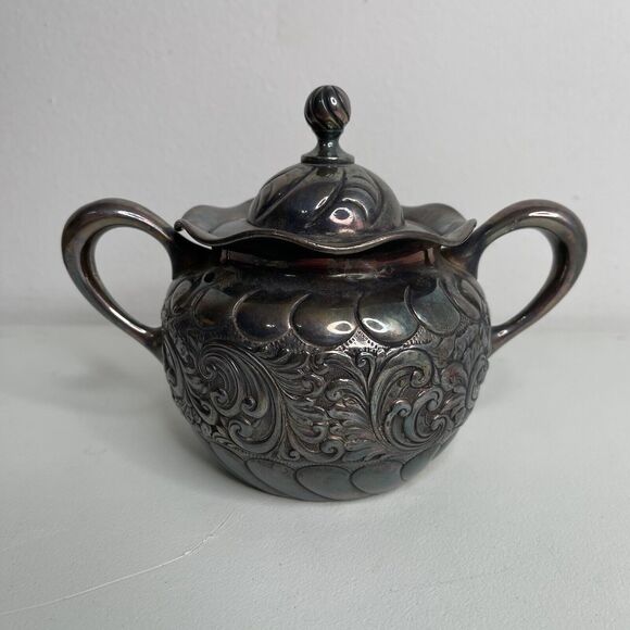 Pairpoint Mfg Co Antique 329 Tea Set Teapot Creamer Sugar Pot 4 Piece Set Rare - Picture 15 of 16